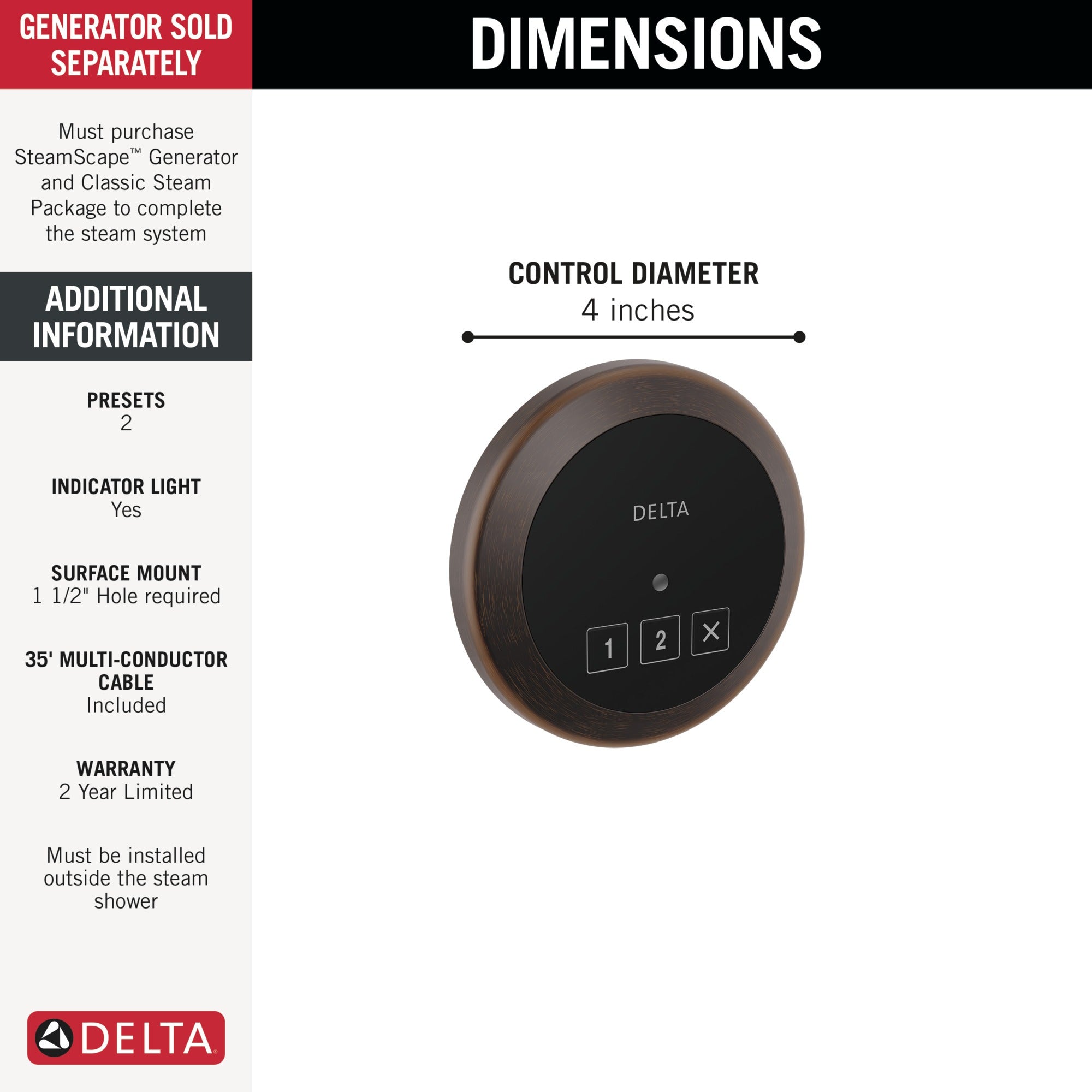 Delta Universal Showering Components Round Exterior Steam Control