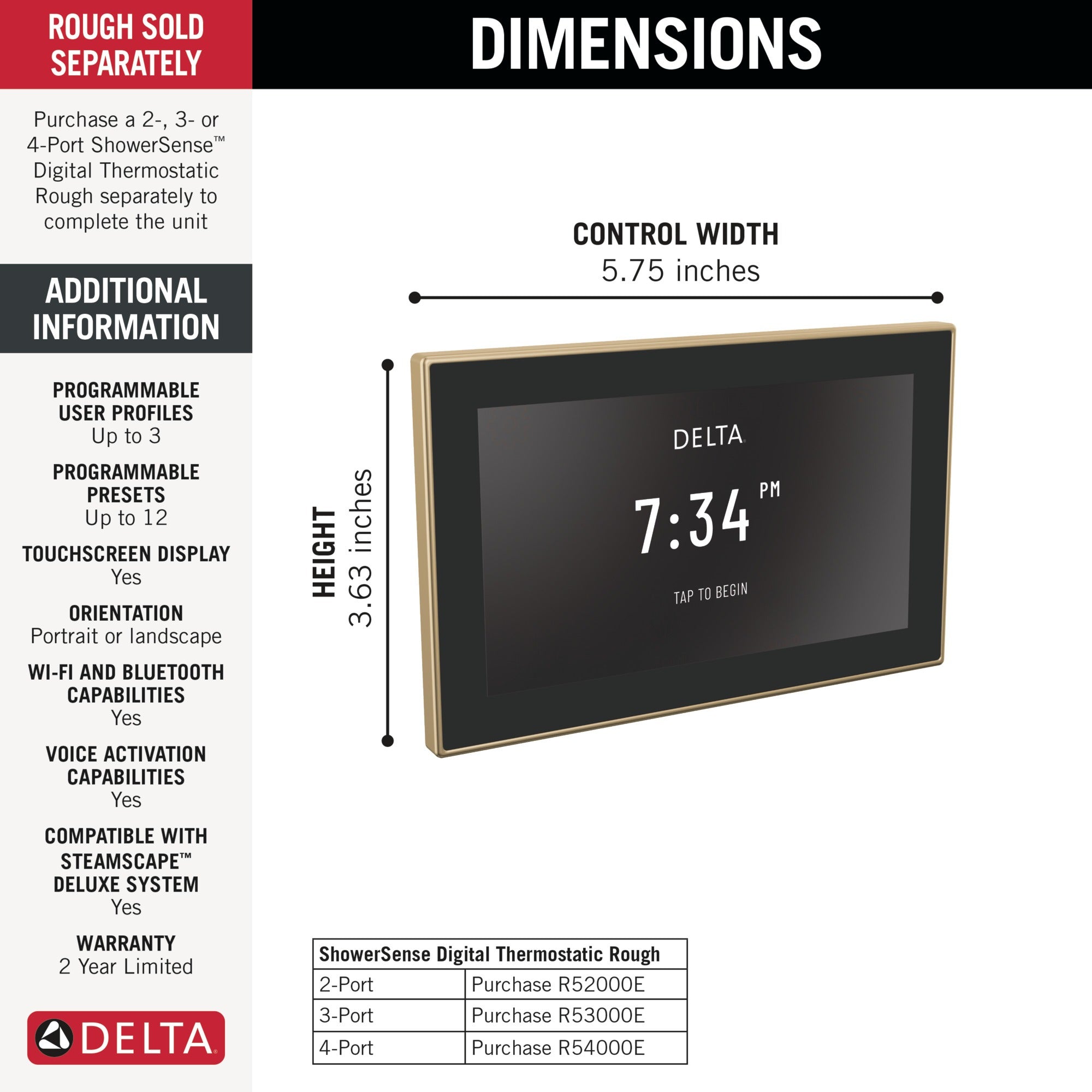 Delta Universal Showering Components Digital Interface