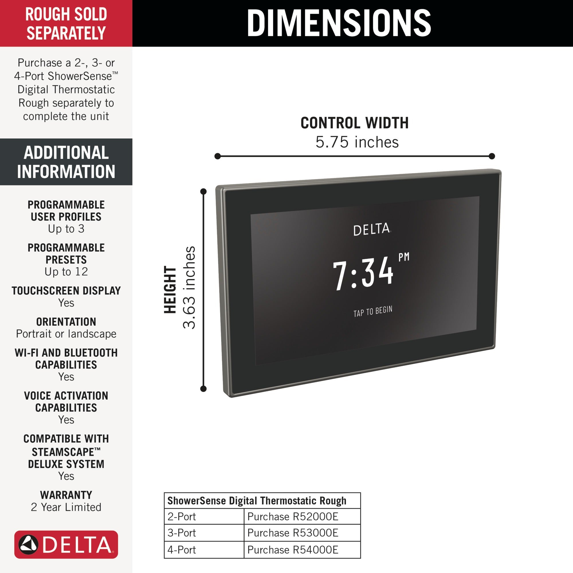 Delta Universal Showering Components Digital Interface