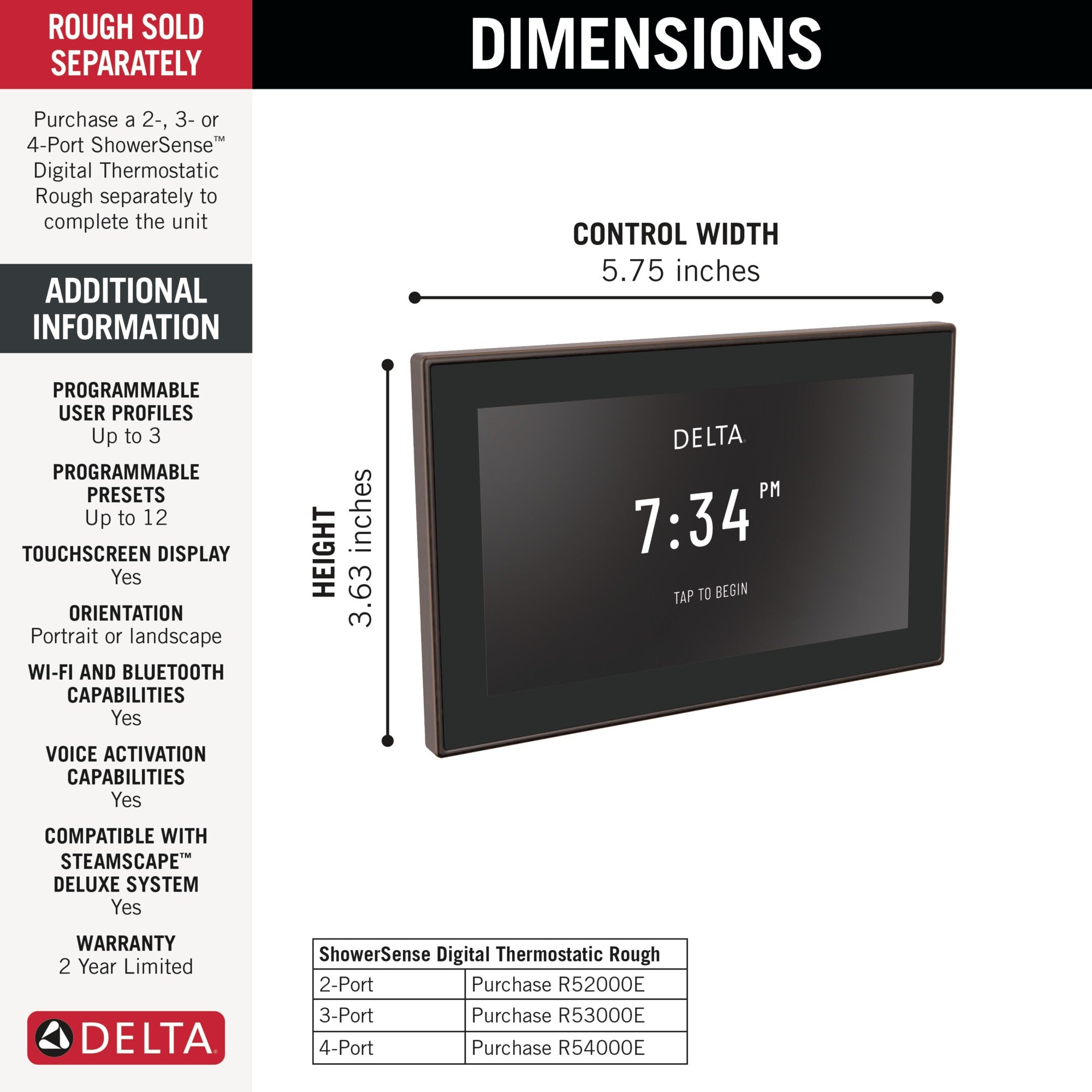 Delta Universal Showering Components Digital Interface
