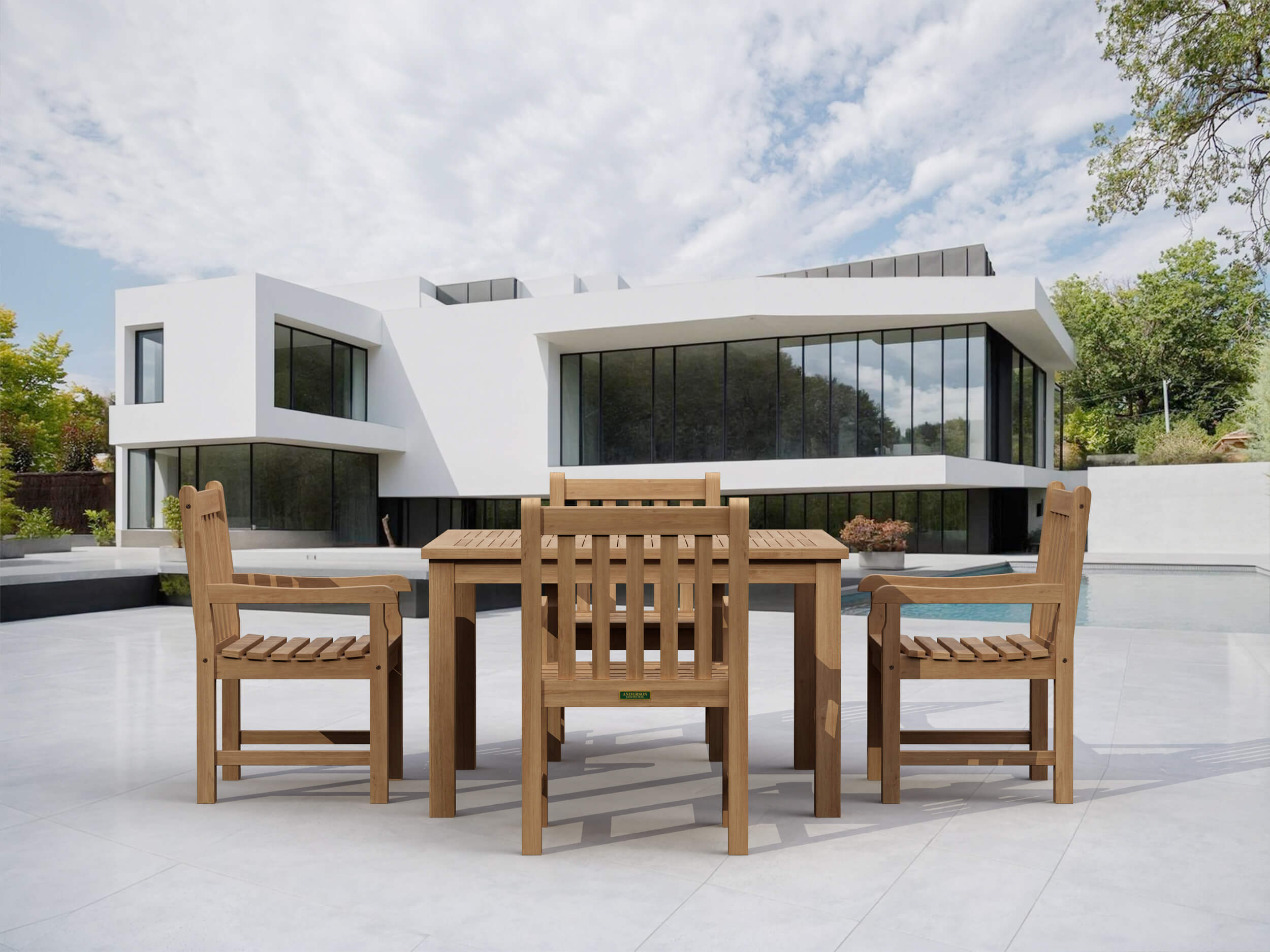 Windsor Classic Armchair 5-Pcs Dining Table Set