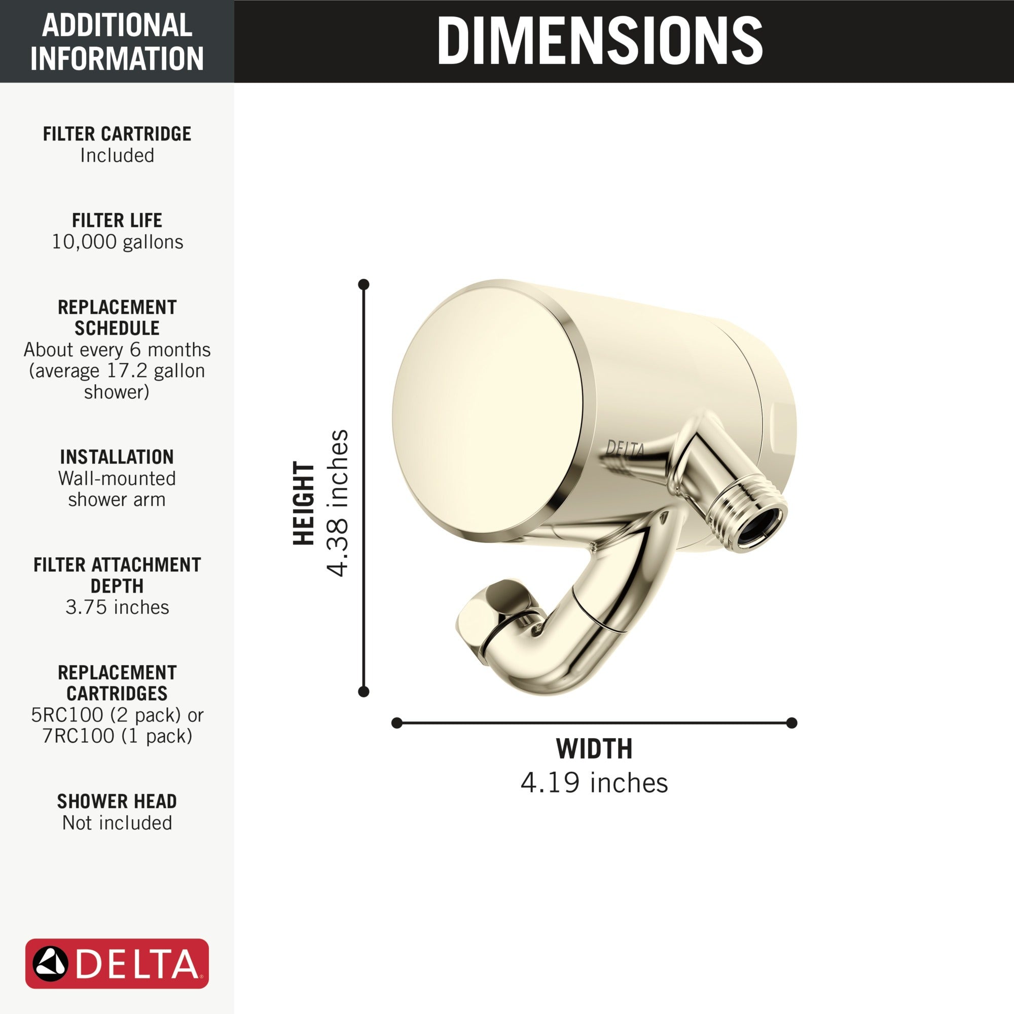 Delta Clarifi™ Premium Shower Filter Attachment