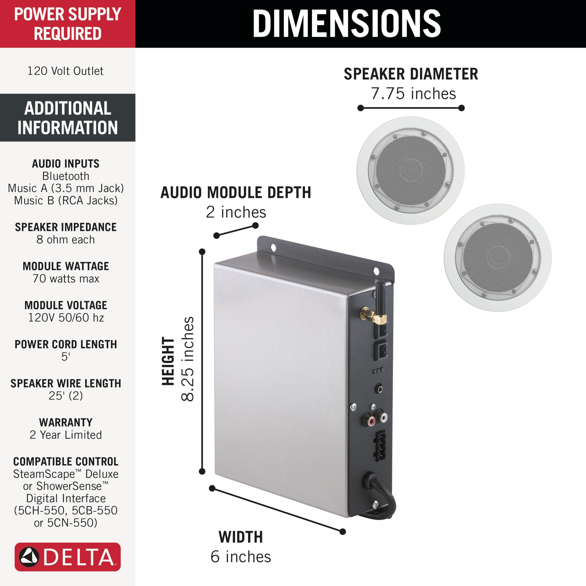Delta Universal Showering Components Audio Speaker System