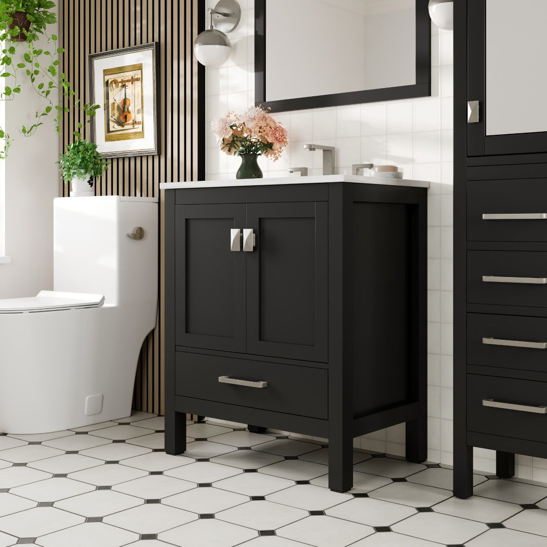 Eviva Aberdeen Bath Vanity with Counter Top and Undermount Porcelain Sink (24"-96")