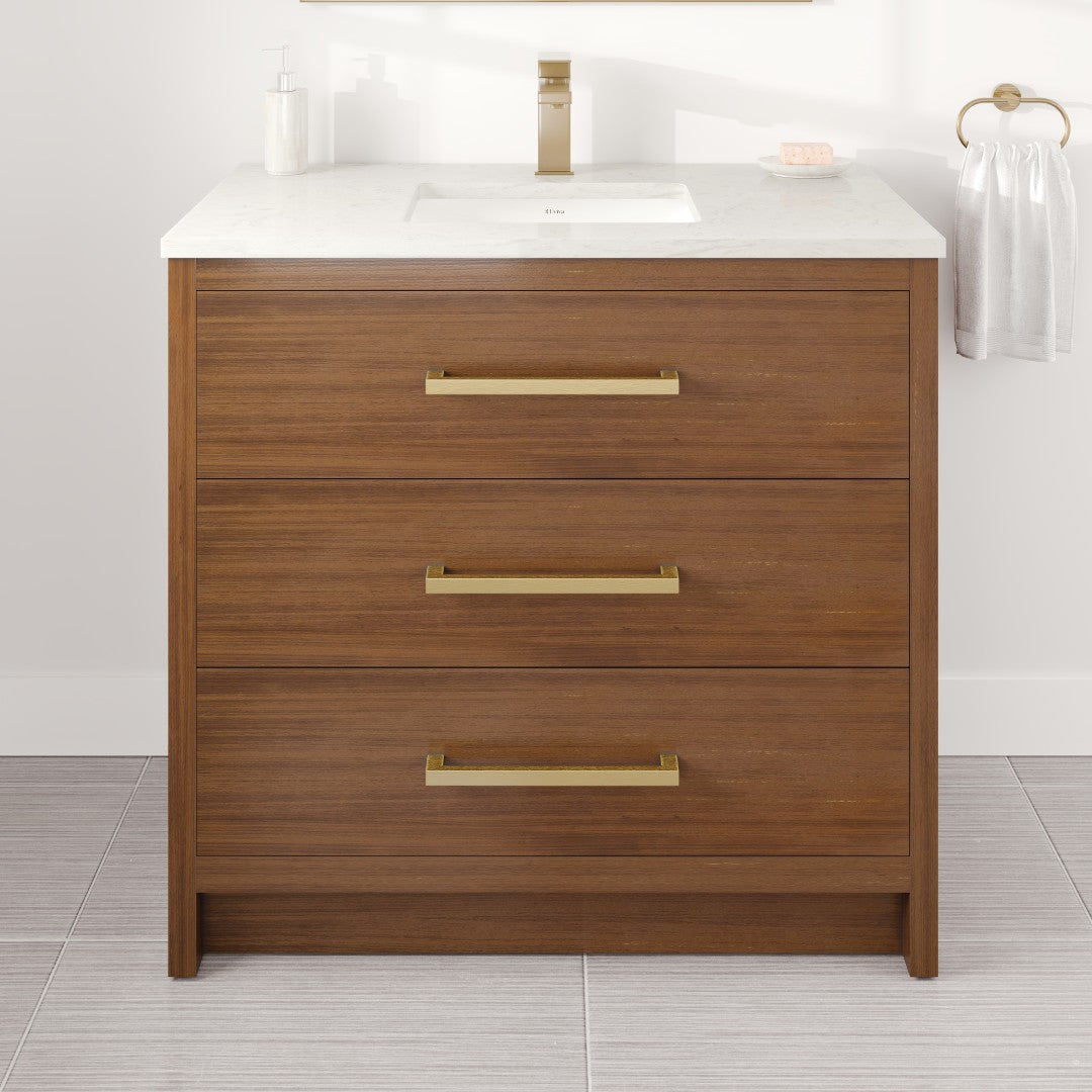 Eviva Curio Bath Vanity with Carrara Quartz Top and Undermount Porcelain Sink (24"-60")