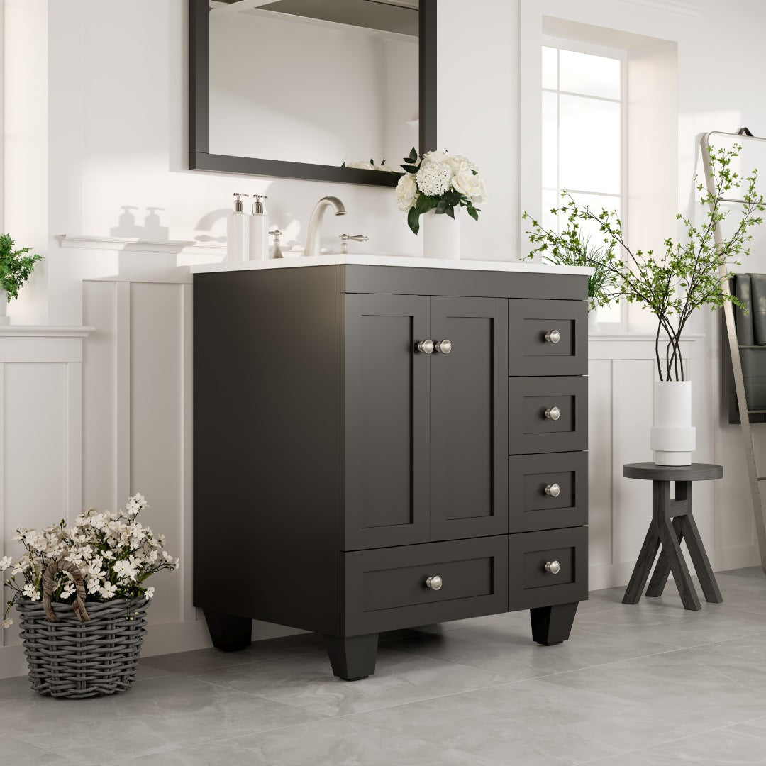 Eviva Acclaim Bath Vanity with Counter Top and Undermount Porcelain Sink (24"-30")