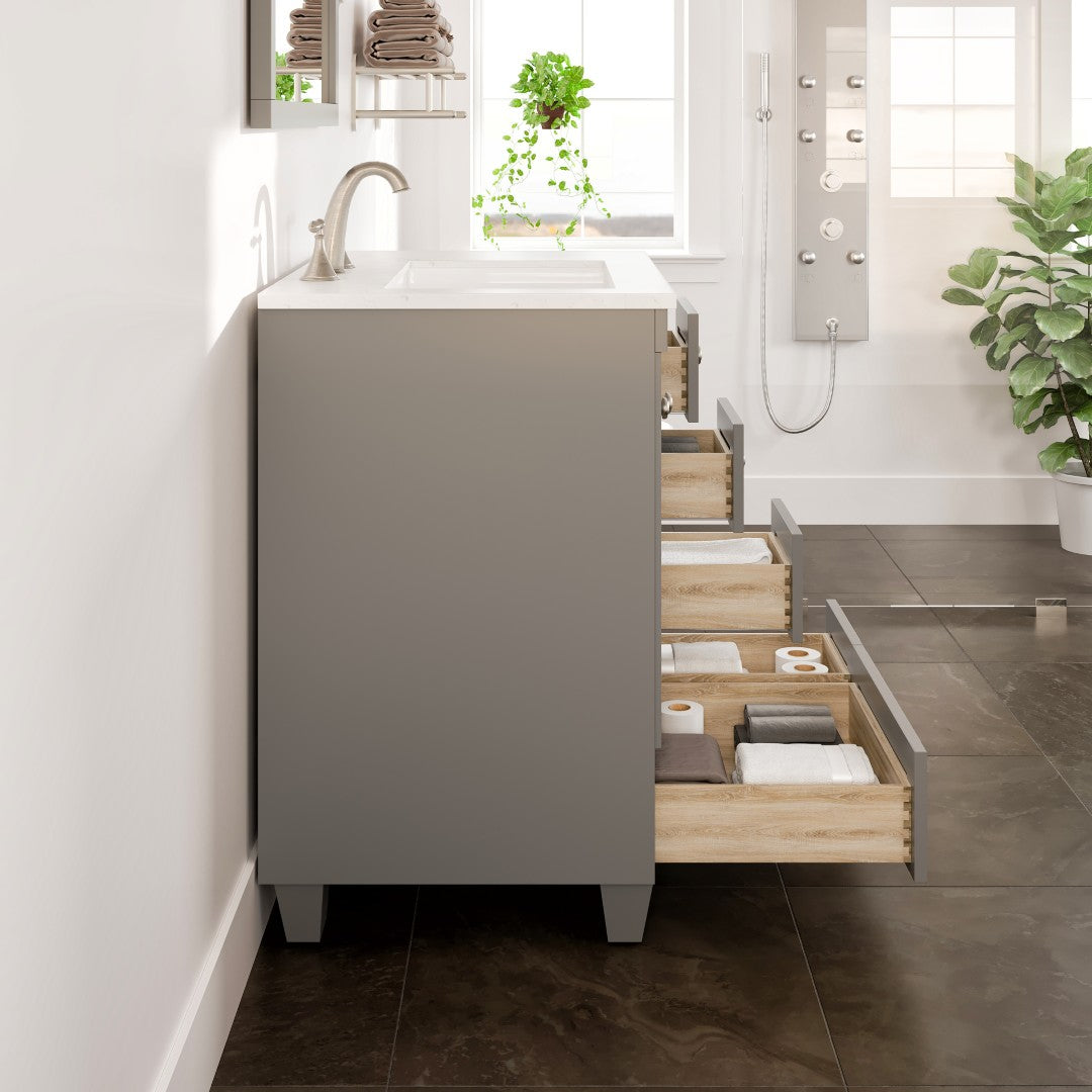 Eviva Acclaim Bath Vanity with Counter Top and Undermount Porcelain Sink (24"-30")