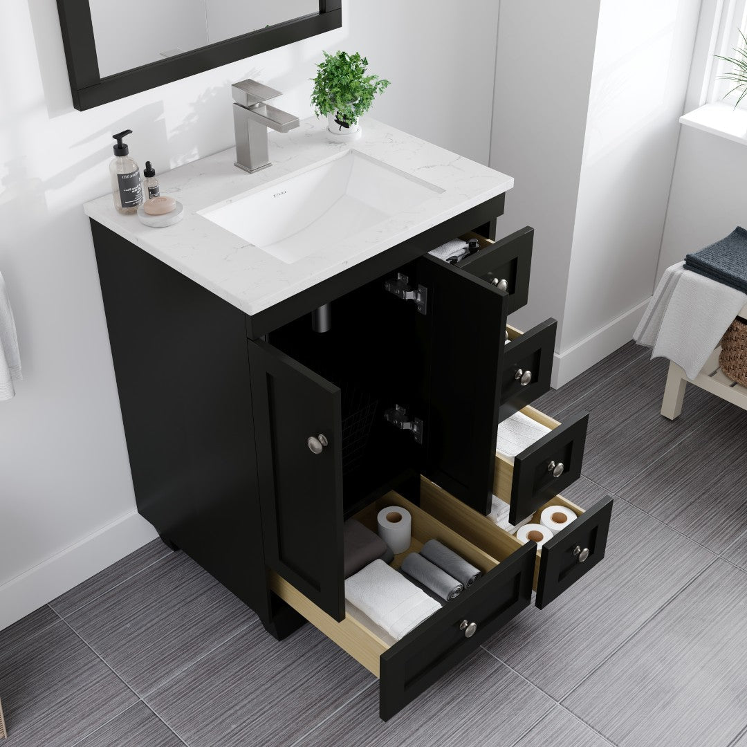 Eviva Acclaim Bath Vanity with Counter Top and Undermount Porcelain Sink (24"-30")