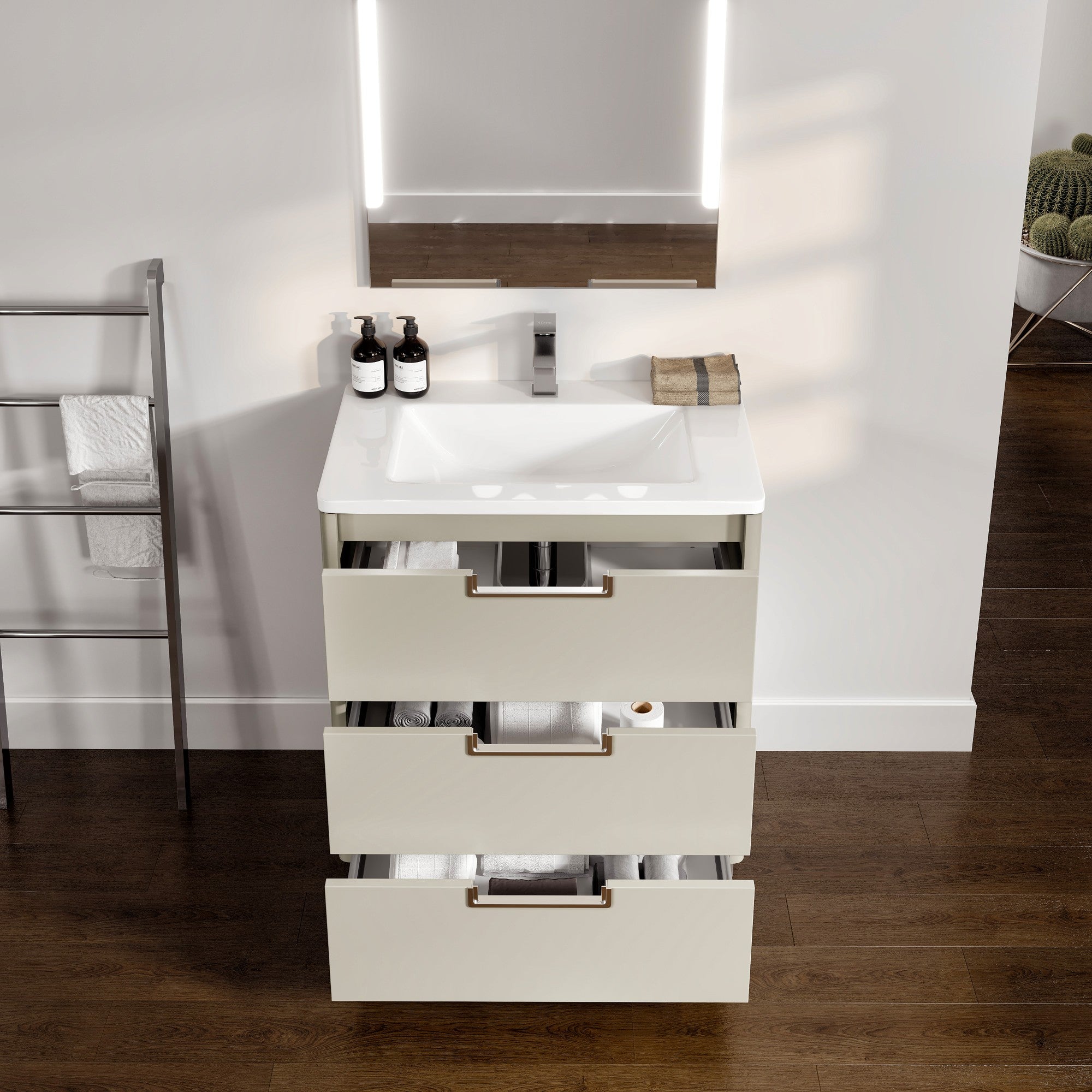 Eviva Marbella Bath Vanity with Acrylic Top and Integrated Sink (32"-40")