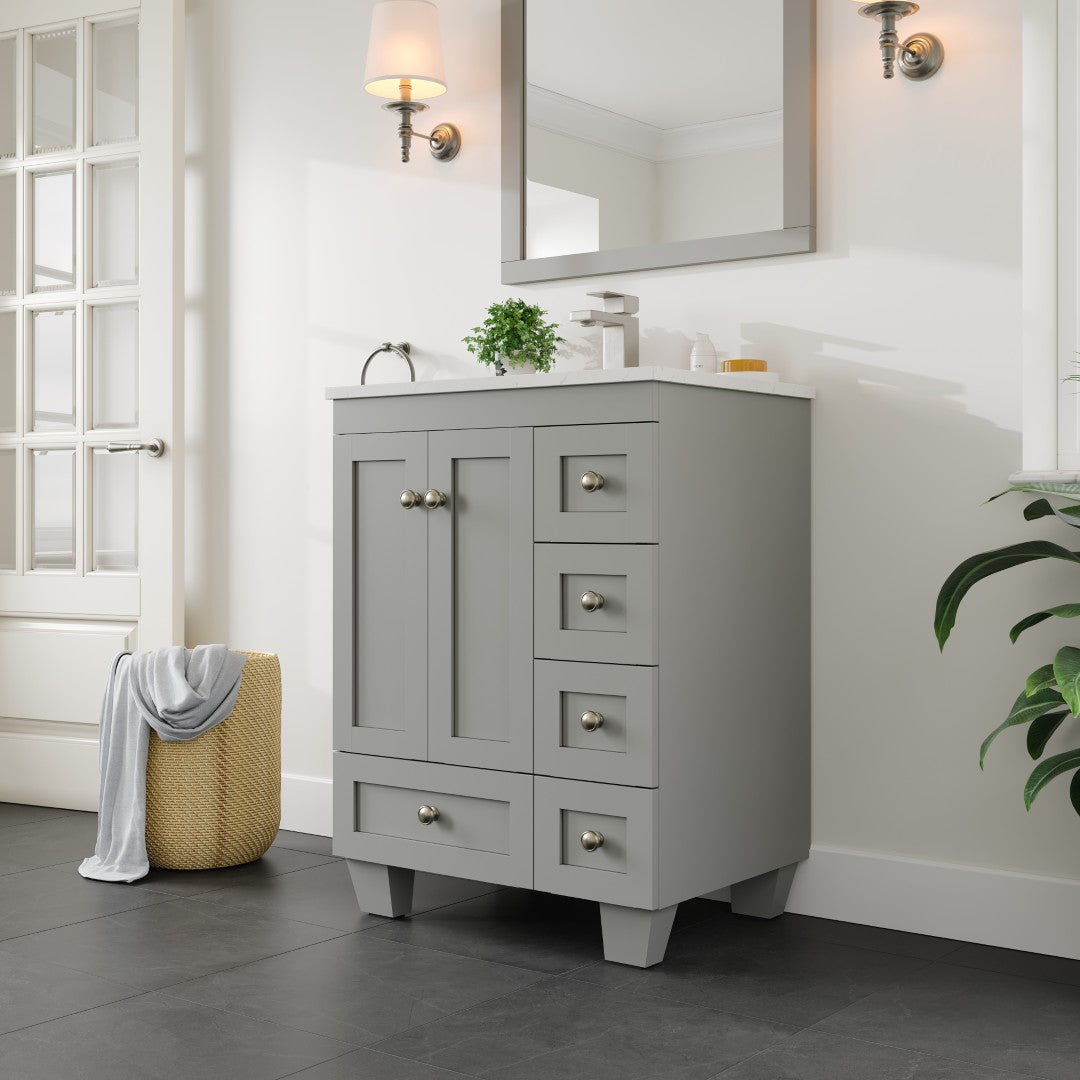 Eviva Acclaim Bath Vanity with Counter Top and Undermount Porcelain Sink (24"-30")