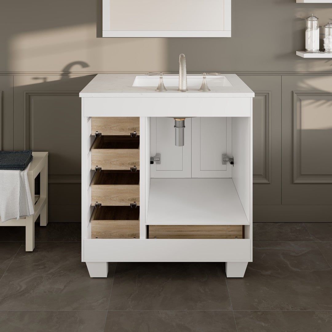 Eviva Acclaim Bath Vanity with Counter Top and Undermount Porcelain Sink (24"-30")