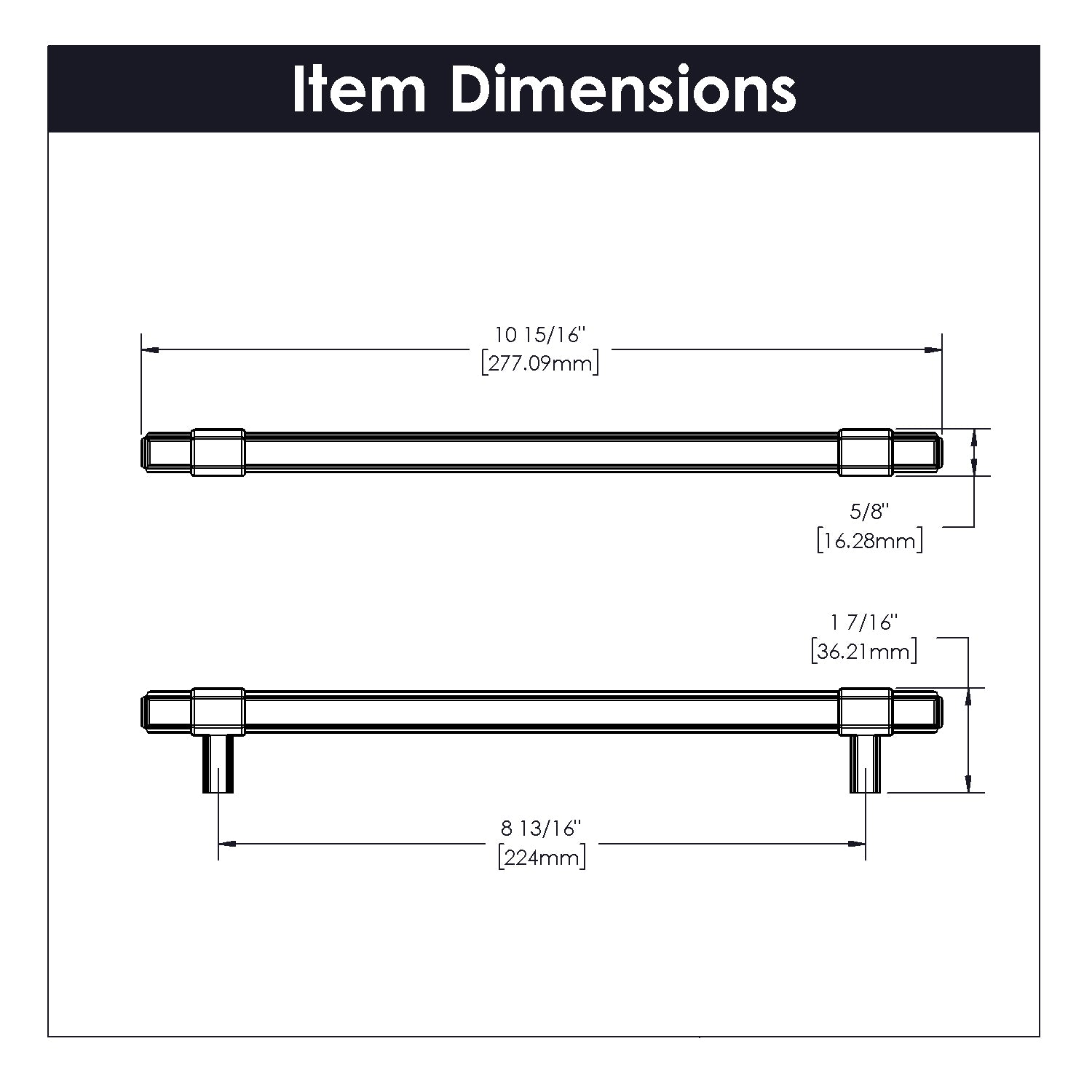 Belwith 8-13/16 Inch (224mm) Center to Center Monroe Pull (B077026)