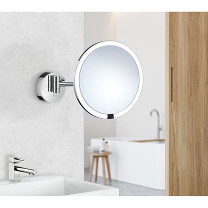 OUTLINE - Shaving/Make-up Mirror, Polised Chrome, Wall mount, magnifies 7 times