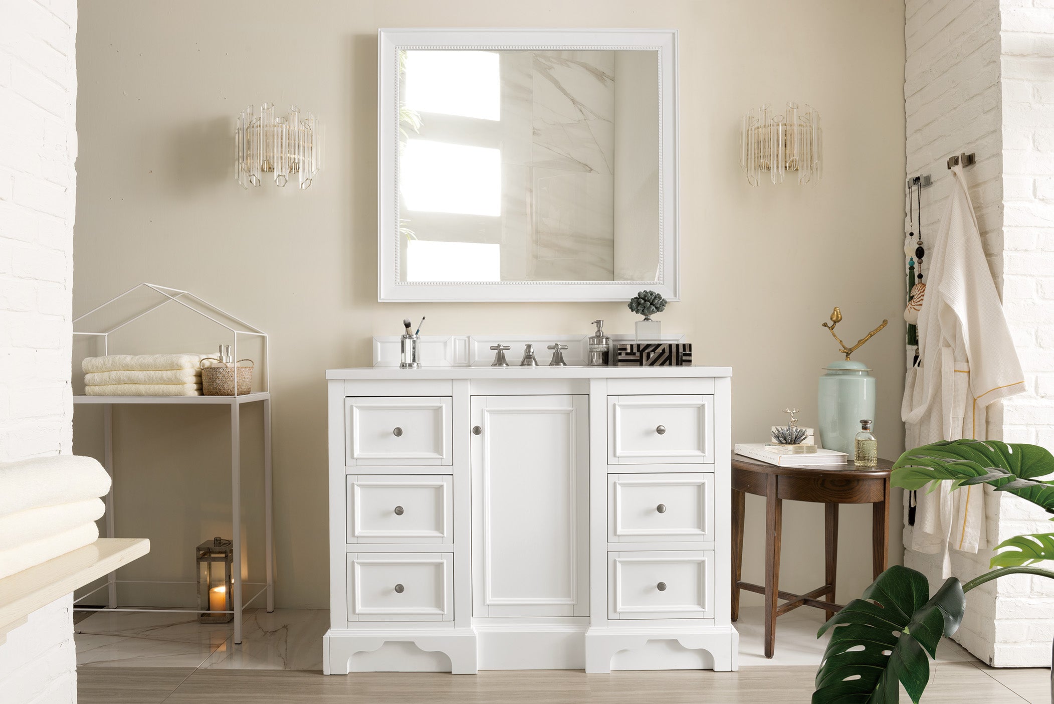 James Martin De Soto 48" Single Vanity in Bright White with 3cm Countertop