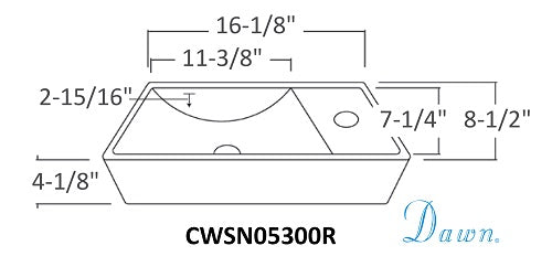 Dawn Wall Mount Ceramic Sink CWSN05300L