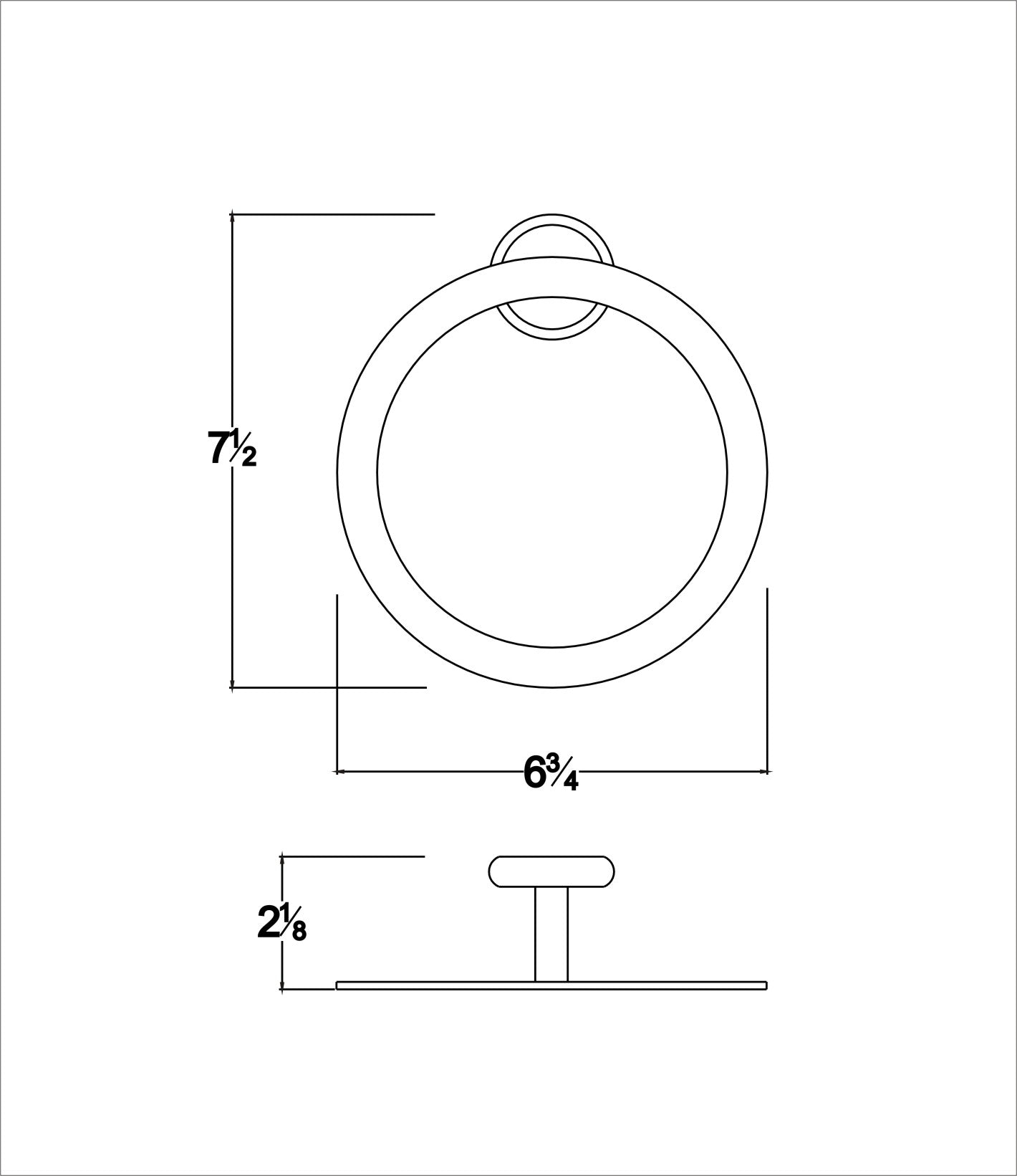 Dawn Solid brass towel loop, chrome: 6-3/4"Lx2-1/8"Dx7-1/2"H 98014006