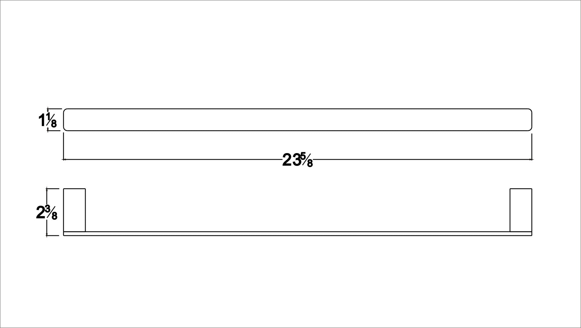 Dawn Solid brass towel rail, chrome: 23-5/8"Lx2-3/8"Dx1-1/8"H 97019908
