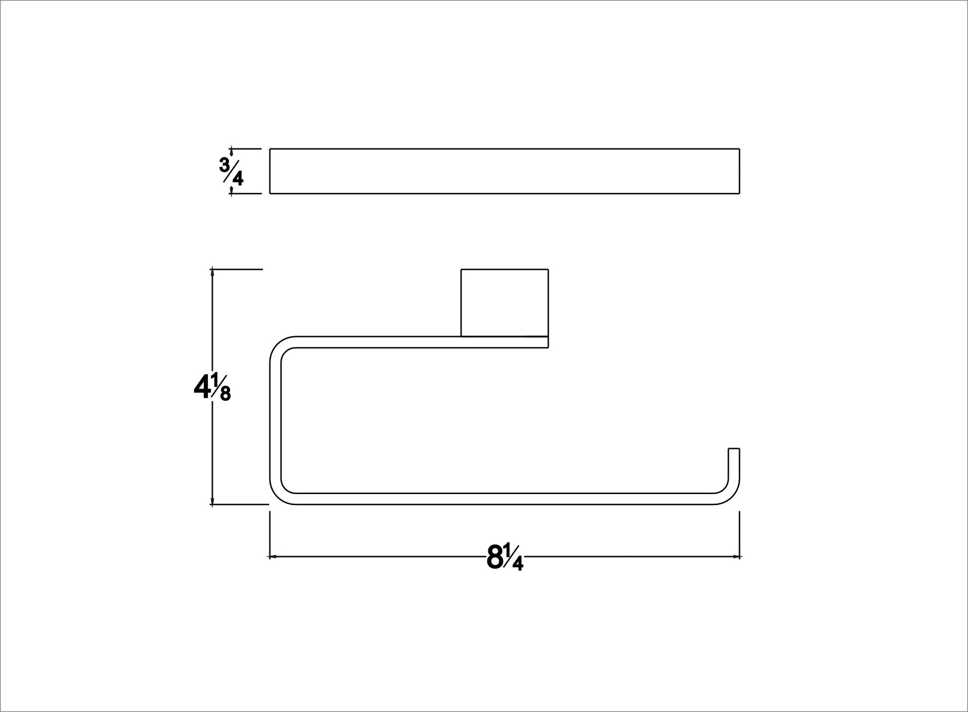 Dawn Solid brass towel ring, chrome: 8-1/4"Lx4-1/8"Dx3/4"H 97019906