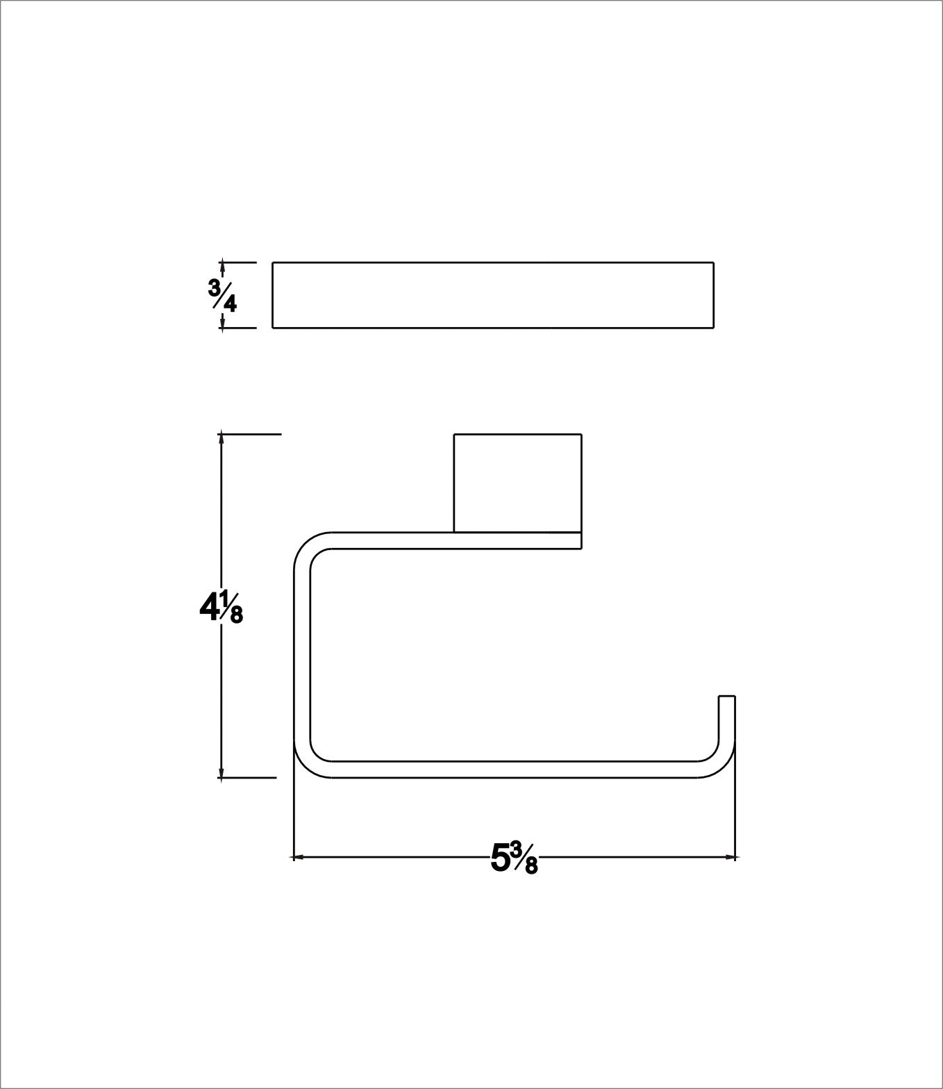 Dawn Solid brass toilet roll holder, chrome: 5-3/8"Lx3/4"Dx4-1/8"H 97019905