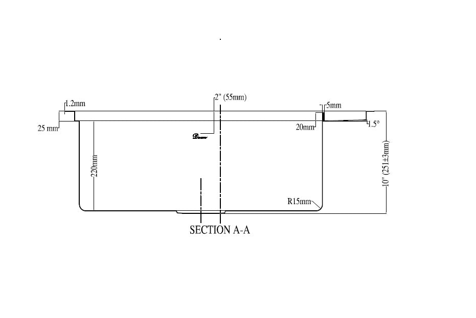 Dawn Undermount Small Corner Radius Single Bowl  Kitchen Sink SRF281710