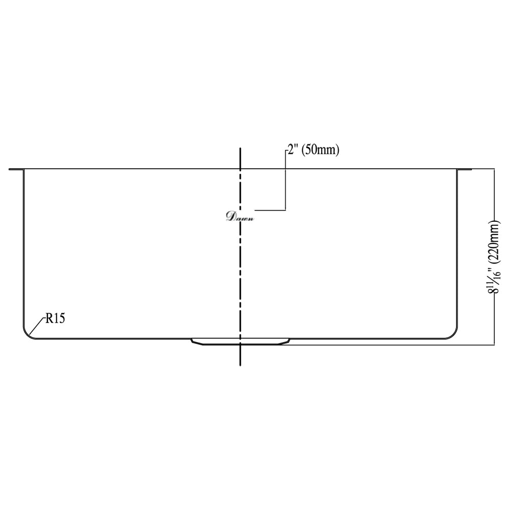 Dawn Undermount Small Radius Single Bowl  Kitchen Sink SRU201609-N