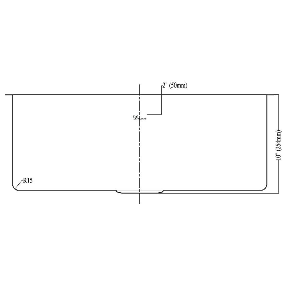 Dawn Undermount Small Radius Single Bowl  Kitchen Sink SRU251610-N