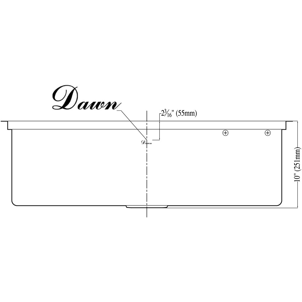 Dawn Undermount Small Radius Single Bowl  Kitchen Sink SRU311710