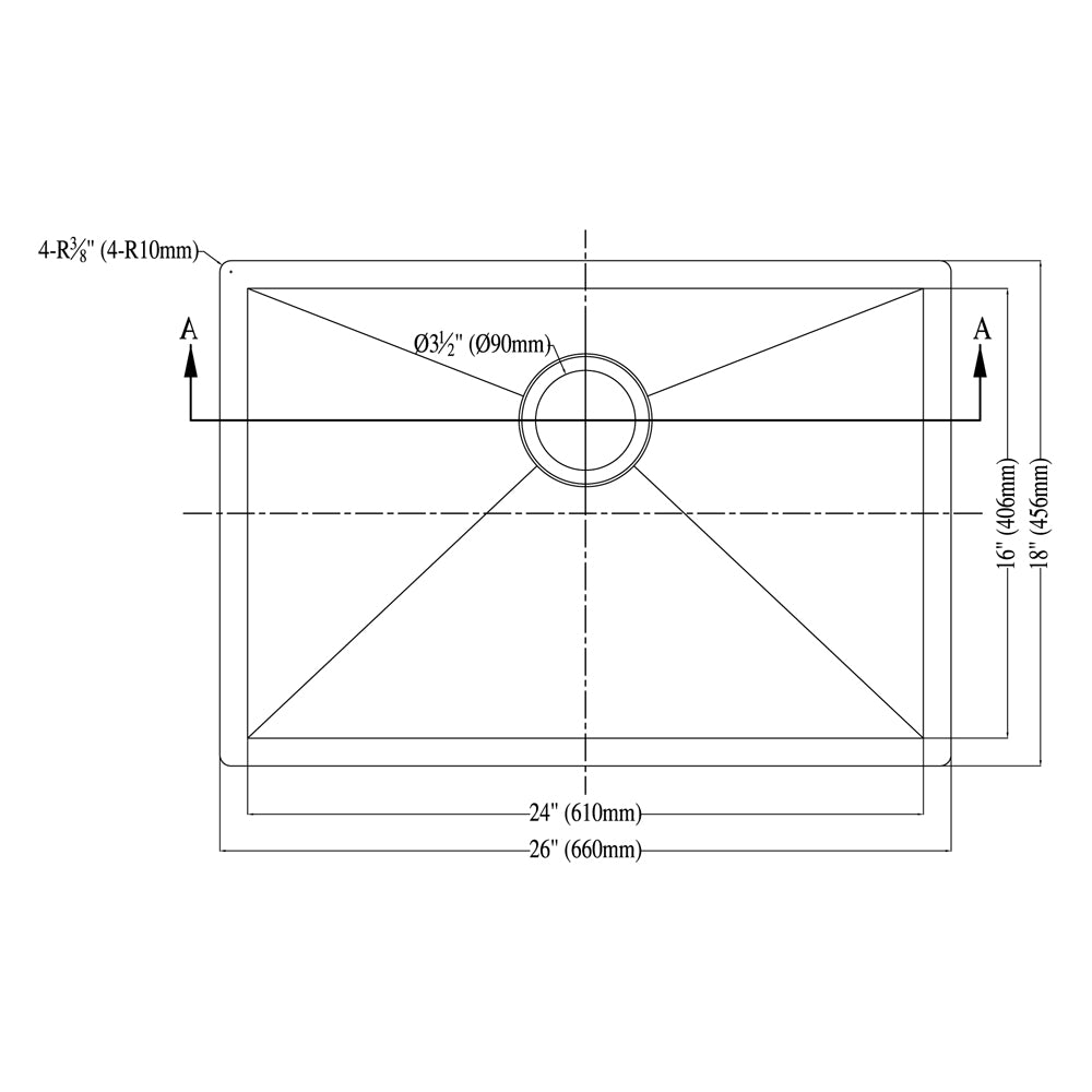 Dawn Undermount Kitchen Sink DSQ241609