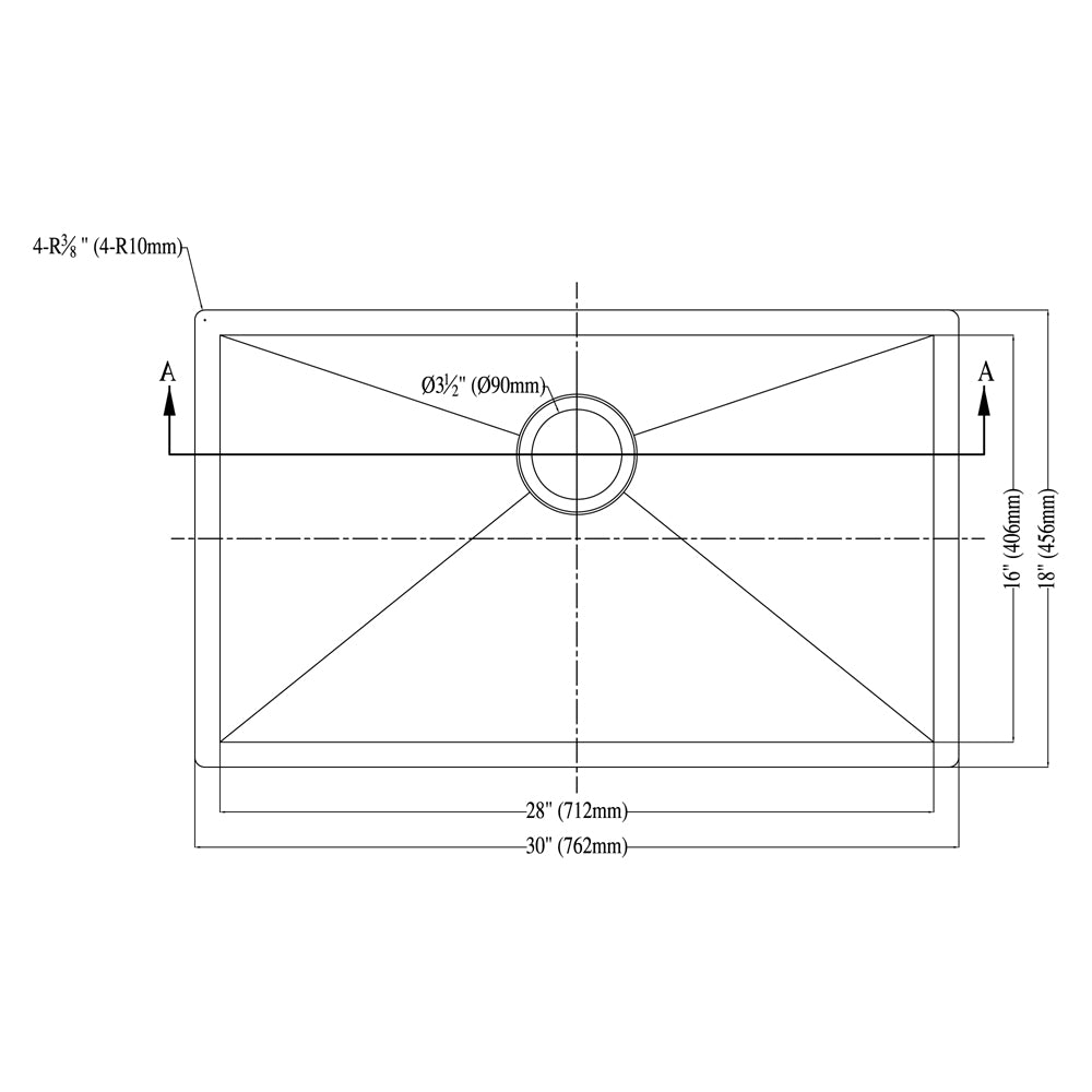 Dawn Undermount Kitchen Sink DSQ2816