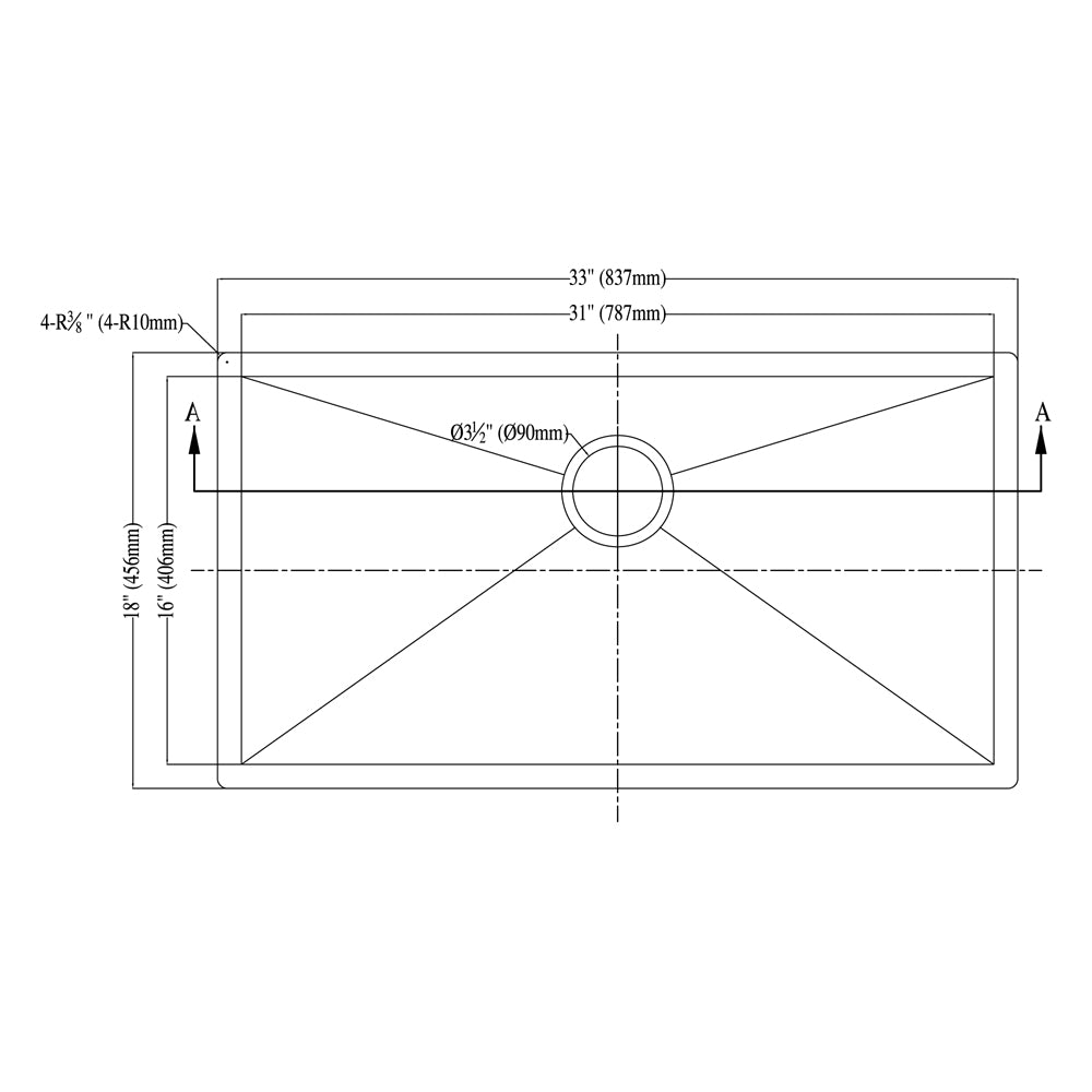 Dawn Undermount Kitchen Sink DSQ3116