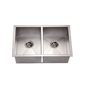 Dawn Dual Mount Square Equal Double Bowl Kitchen Sink DSQ271616