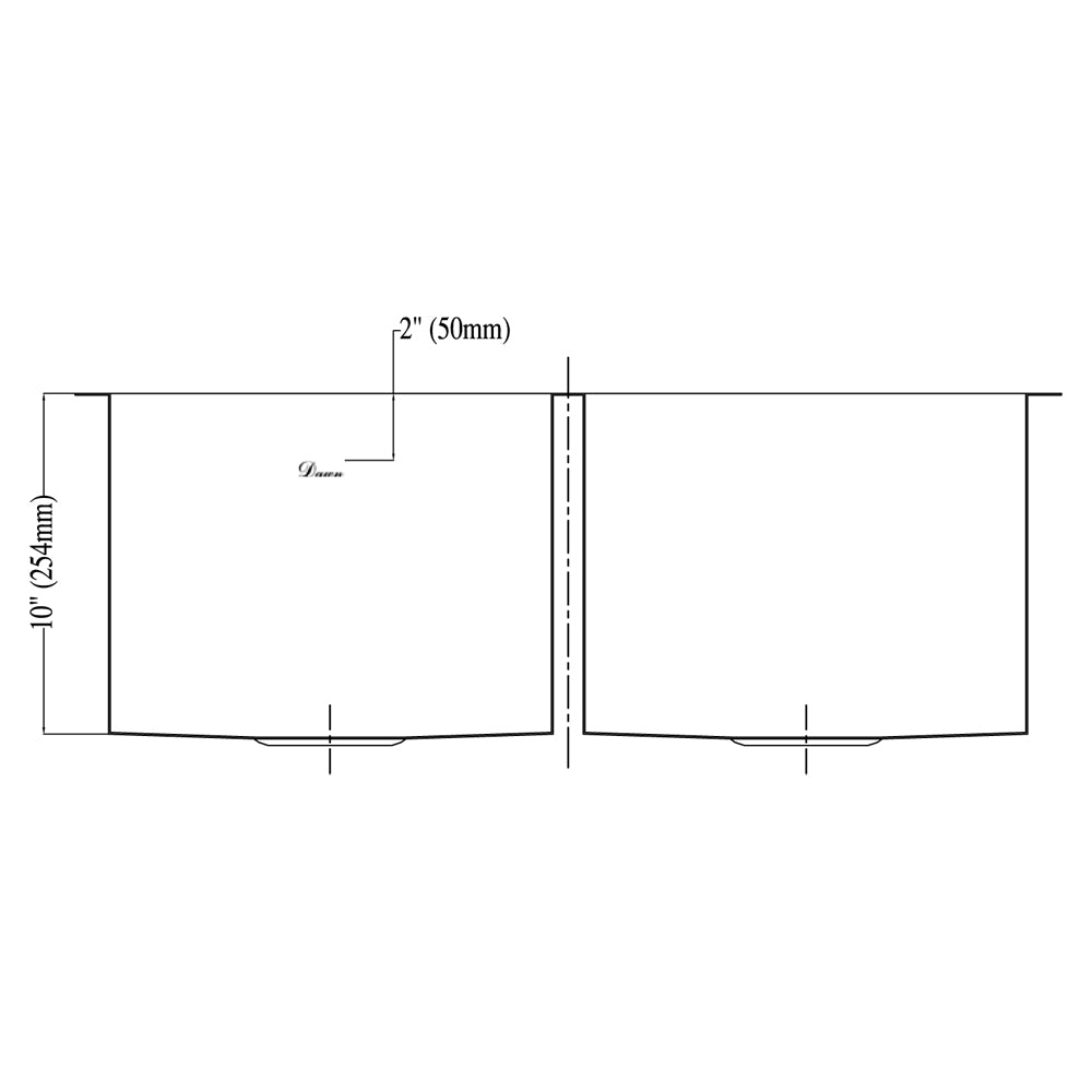 Dawn Dual Mount Square Equal Double Bowl Kitchen Sink DSQ271616