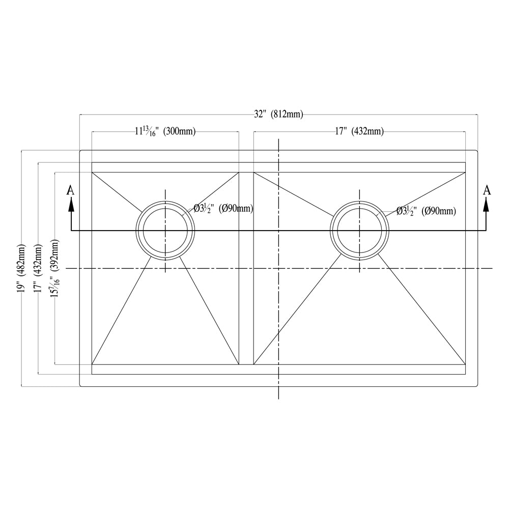 Dawn Undermount Kitchen Sink DSQ301515