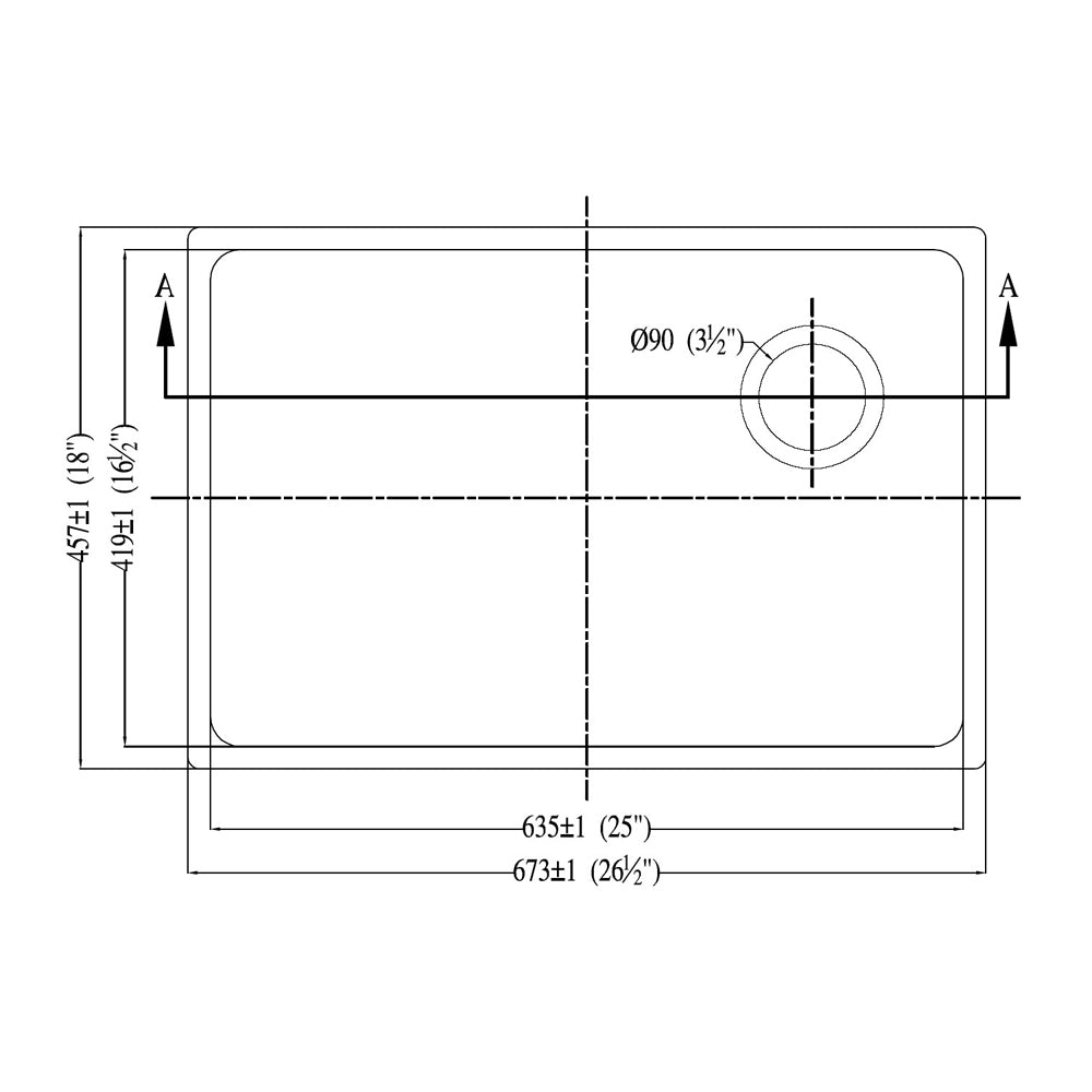 Dawn Undermount Single Bowl  Kitchen Sink DSU2517