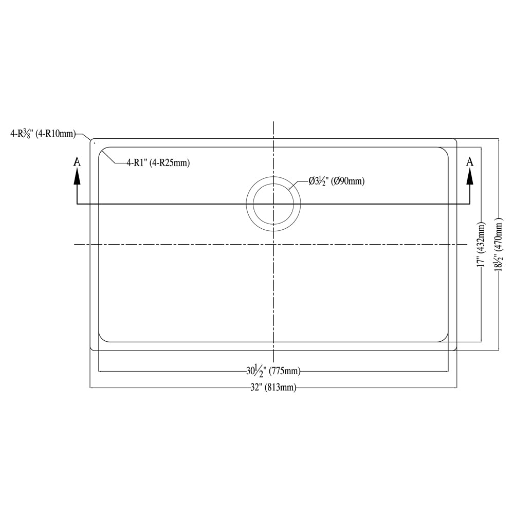 Dawn Undermount Single Bowl  Kitchen Sink DSU3017