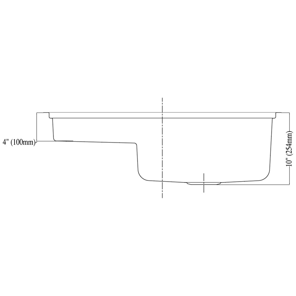 Dawn Undermount Single Bowl  Kitchen Sink with Stepped Basin DSU3018
