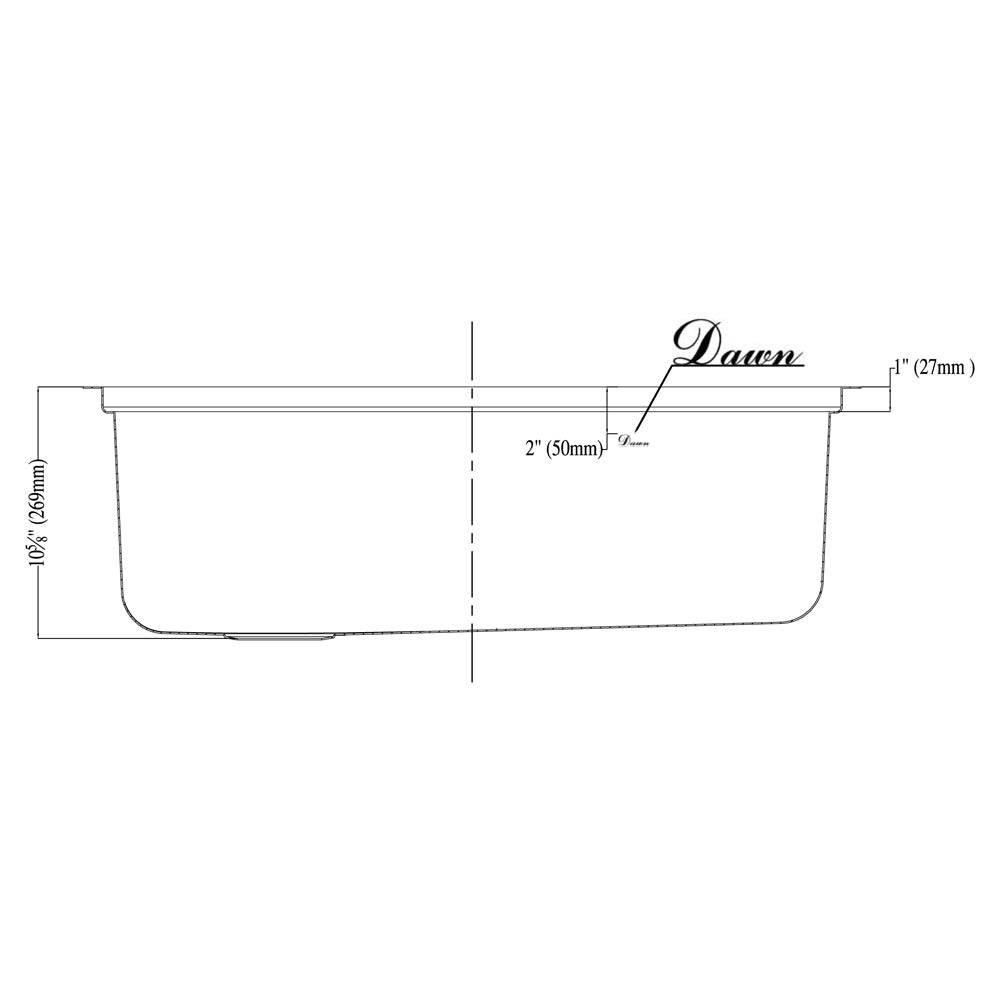 Dawn Undermount Single Bowl  Kitchen Sink DSU3118
