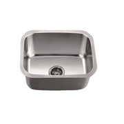 Dawn Undermount Single Bowl, 18G: 20-7/8"L x 16-7/8"W x 9-5/8"D (outside)