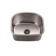 Dawn Undermount Single Bowl, 18G: 22"L x 20"W x 10"D (outside)