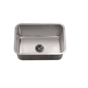 Dawn Undermount Single Bowl, 18G: 25"L x 18-1/8"W x 10"D (outside)