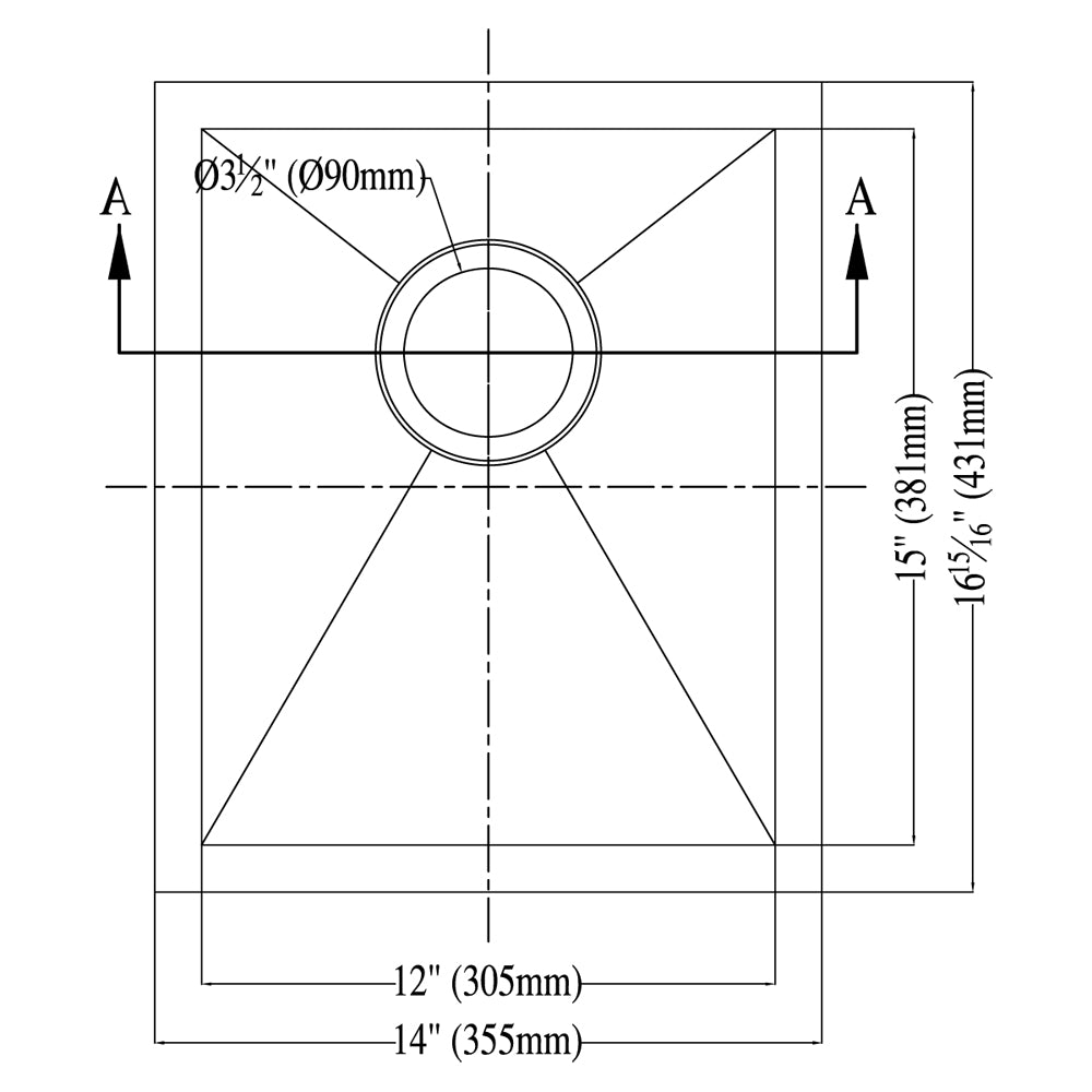 Dawn Dual Mount Square Bar Sink BSQ121508