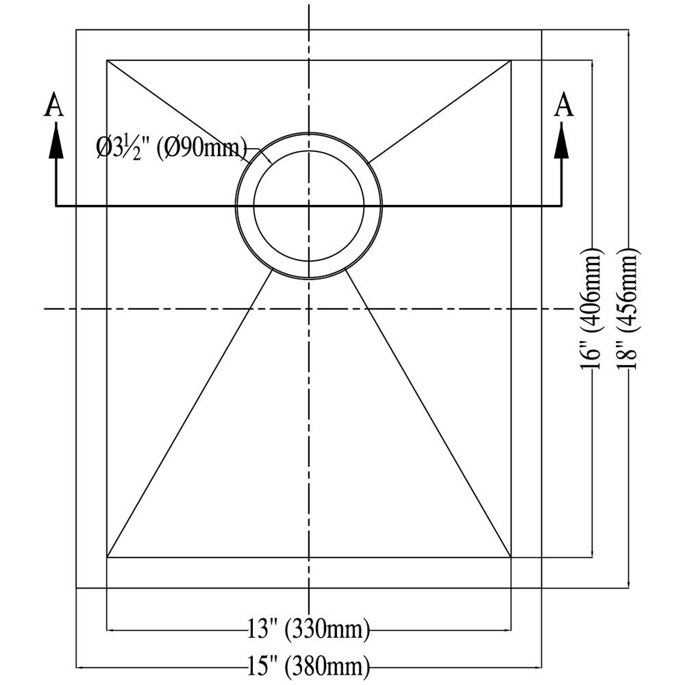 Dawn Dual Mount Square Bar Sink BSQ131610