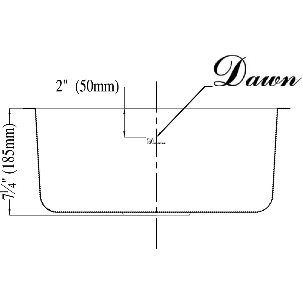 Dawn Undermount Bar Sink, 20G: 18-3/16"L x 16-5/8"W x 7-1/4"D (outside)