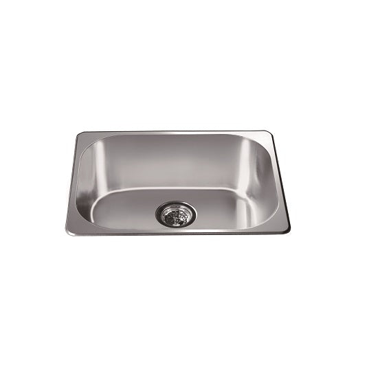 Dawn Top Mount Bar Sink, 20G: 22"L x 17-3/4"W x 8"D (outside)