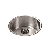 Dawn Top Mount Round Bar Sink, 20G: Dia.16-1/2” x 7-1/4”D (outside)