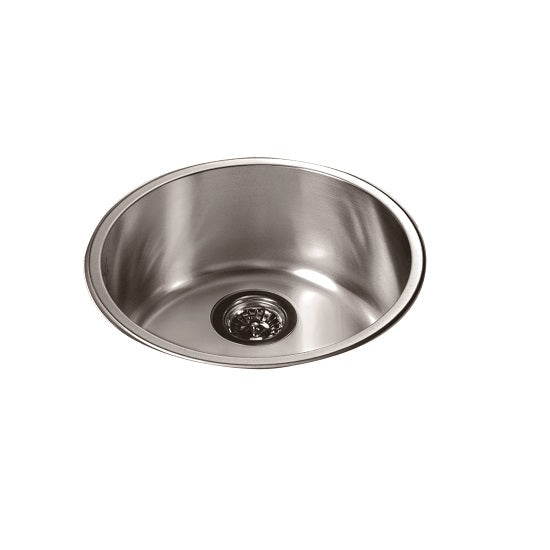 Dawn Top Mount Round Bar Sink, 20G: Dia.16-1/2” x 7-1/4”D (outside)