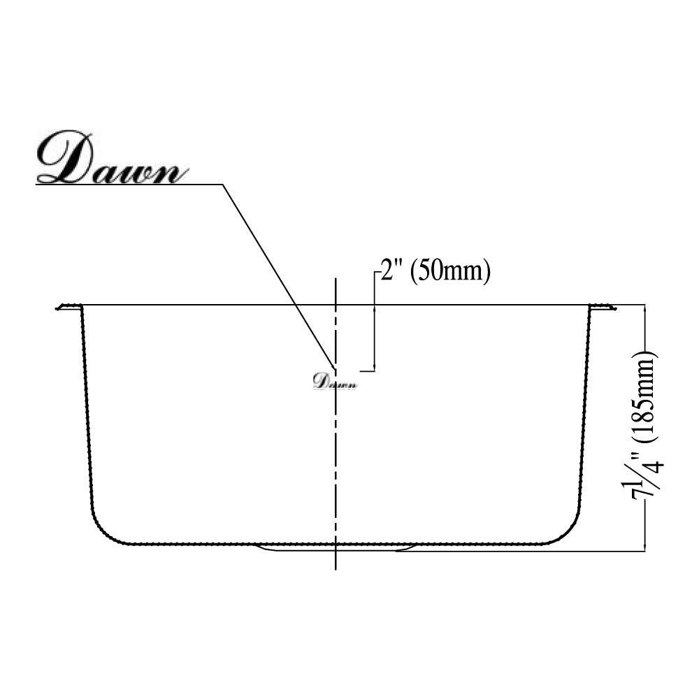 Dawn Top Mount Round Bar Sink, 20G: Dia.16-1/2” x 7-1/4”D (outside)