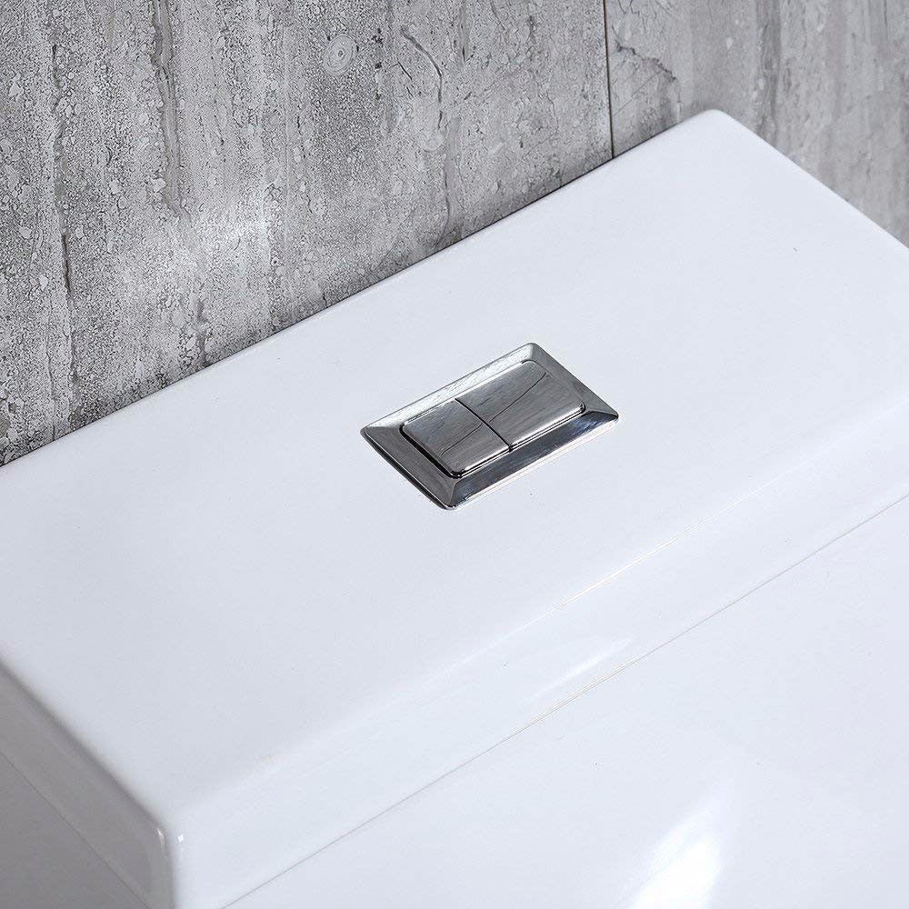 WOODBRIDGE Modern Square Design One Piece Dual Flush 1.28 GP Toilet,Chair Height with Soft Closing Seat, T0020