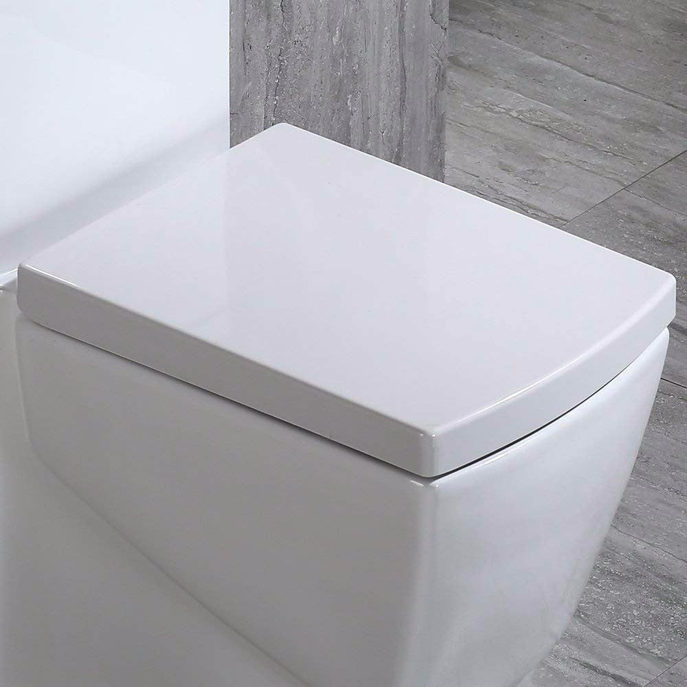 WOODBRIDGE Modern Square Design One Piece Dual Flush 1.28 GP Toilet,Chair Height with Soft Closing Seat, T0020