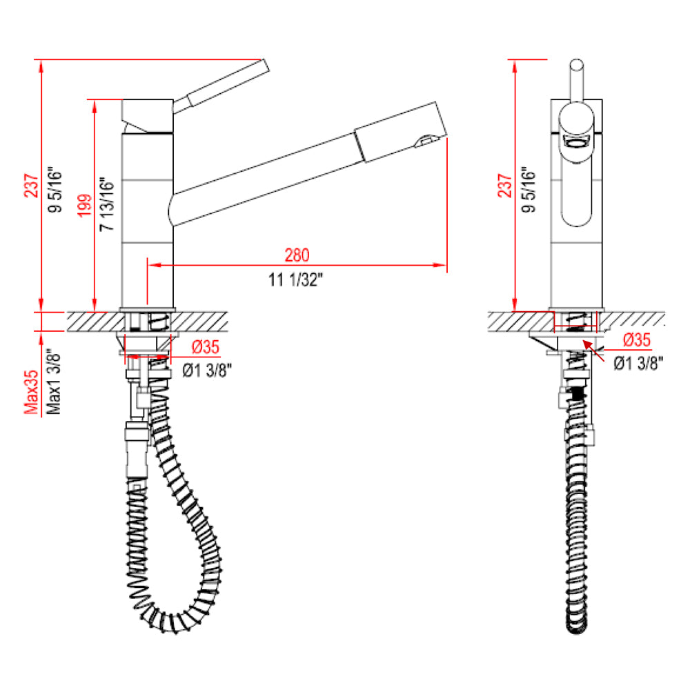 Dawn Pull-Out Kitchen Faucet AB33 3241